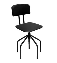 Стул кресло кассира, ресепшен РС66, на винте, без подлокотников, кожзам, черное