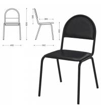 Стул для посетителей "Серна", черный каркас, кожзаменитель черный, СМ 7/22 К-01